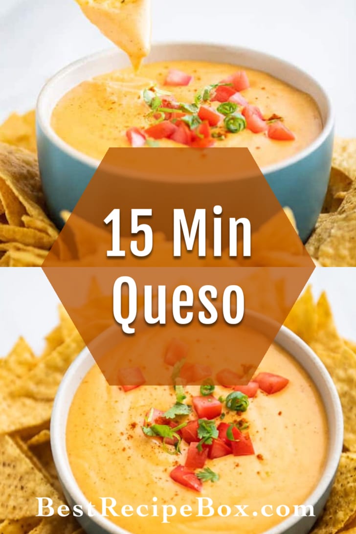 Easy Queso Recipe and Queso Cheese Dip Appetizer Recipe collage