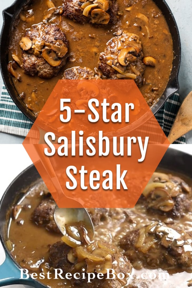 Best Mushroom gravy Recipe with Salisbury Steak collage