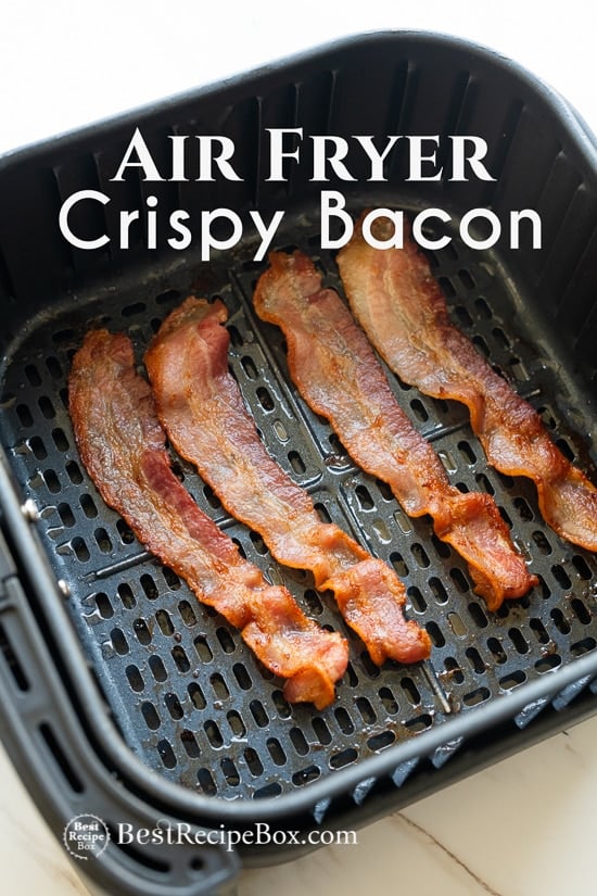 How to Cook Bacon in Air fryer for Crispy Air Fried Bacon Recipe in a basket
