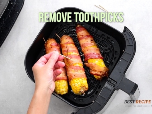 Removing toothpicks from corn