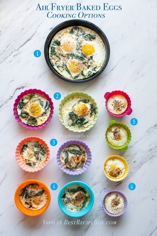 Easy Air Fried Baked Eggs Recipe in Air Fryer for Breakfast Brunch | @bestrecipebox