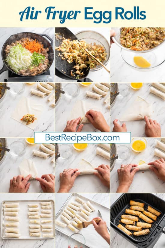 Air Fryer Egg Rolls Recipe with meat EASY! Best Recipe Box