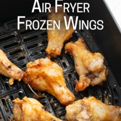 air fryer frozen chcken wings in basket