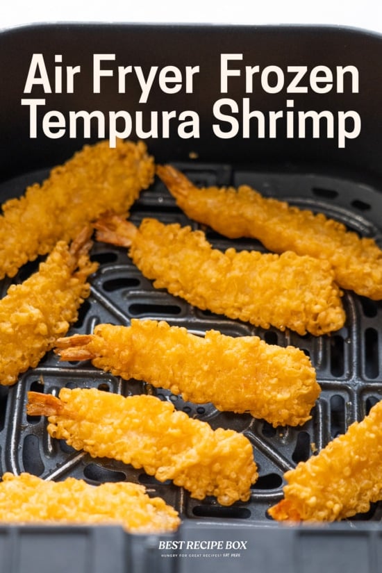 air fryer frozen tempura shrimp in basket 