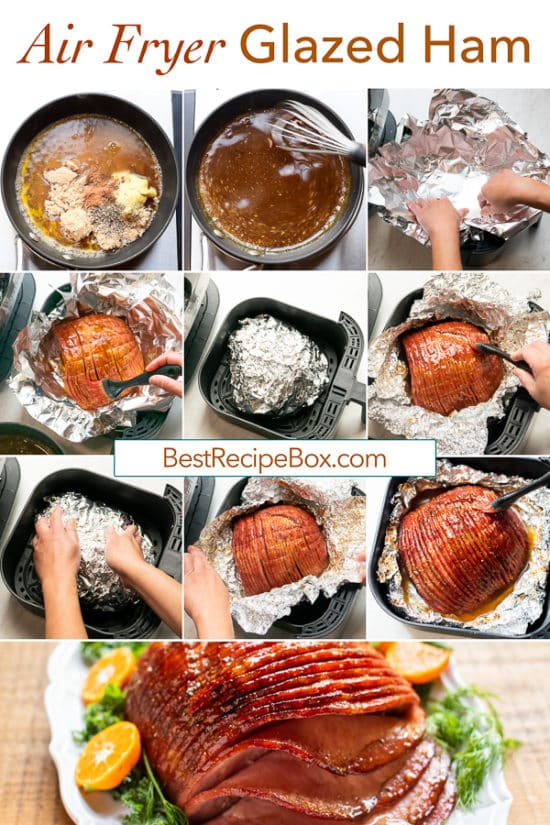 Air Fryer Ham Honey Baked Brown Sugar Glaze | Best Recipe Box