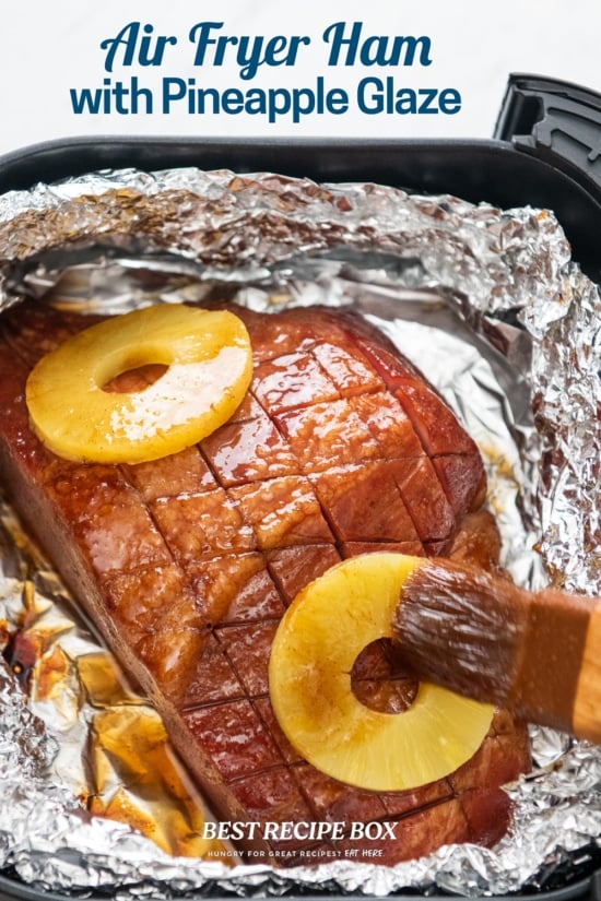 Air Fryer Glazed ham with pineapple