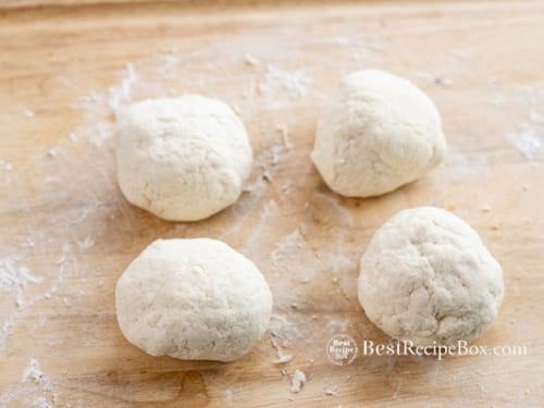 Dough rolled into balls