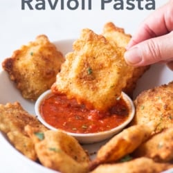 Air fryer ravioli pasta recipe with sauce