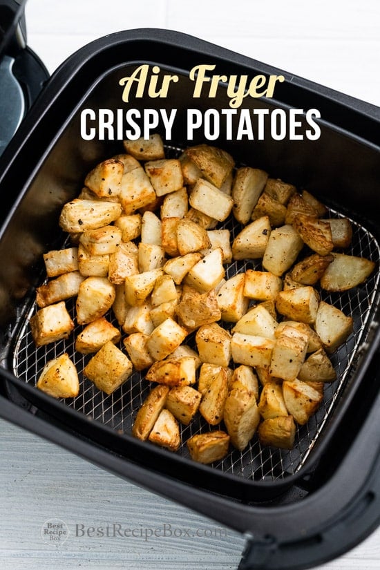 Air Fryer Roast Potatoes Recipe in basket
