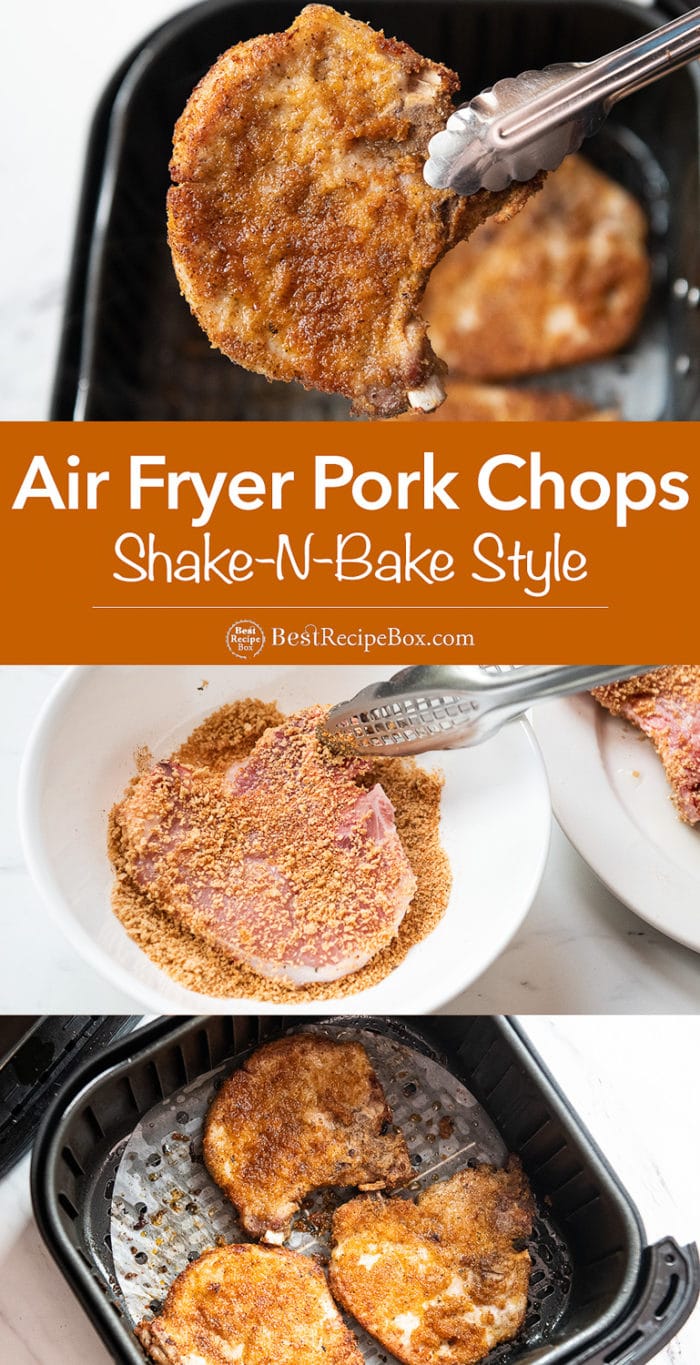 Air Fryer Shake N' Bake Pork Chops Breading style | Best Recipe Box