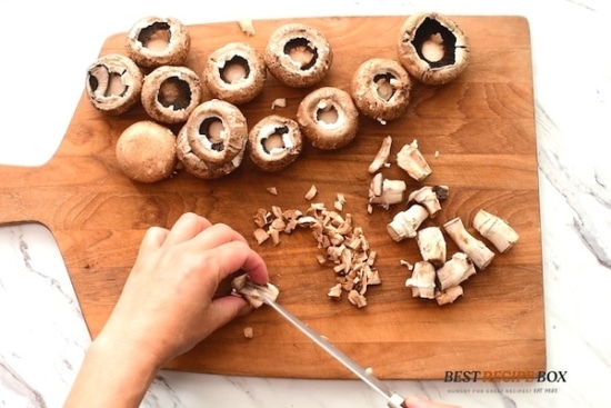 Chopping mushrooms