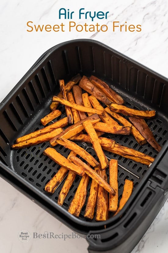 Air Fryer Sweet Potato Fries Recipe in a basket