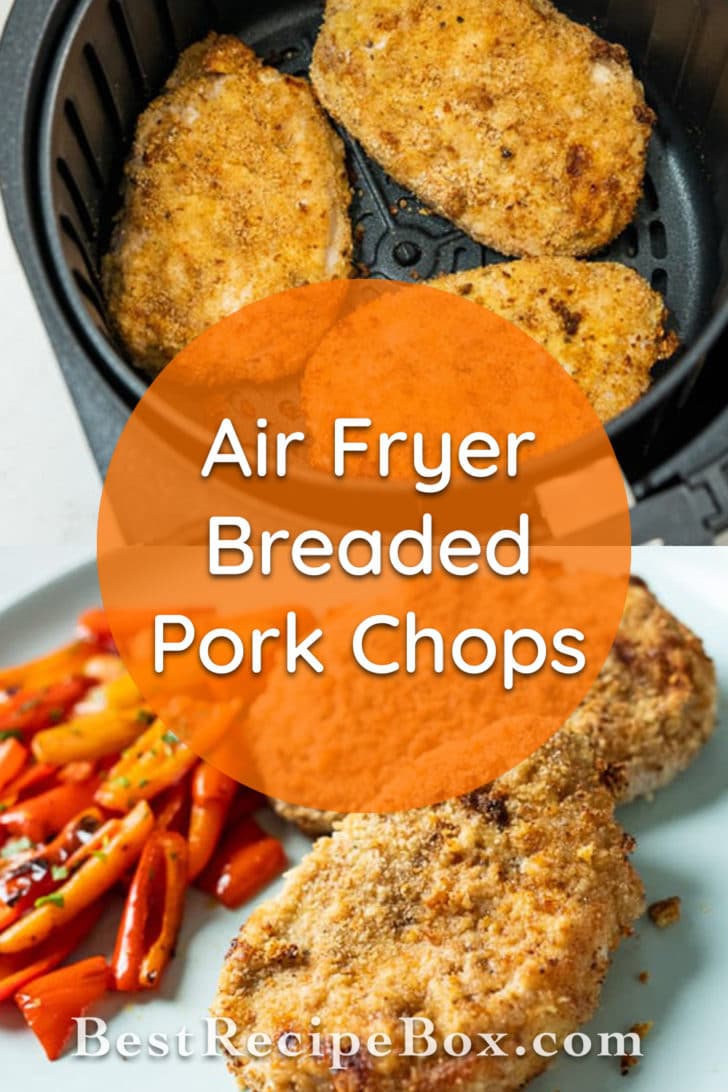 Crispy Air Fryer Breaded Pork Chops Recipe is the best Air Fried Crusted Pork Chop dinner! | @bestrecipebox