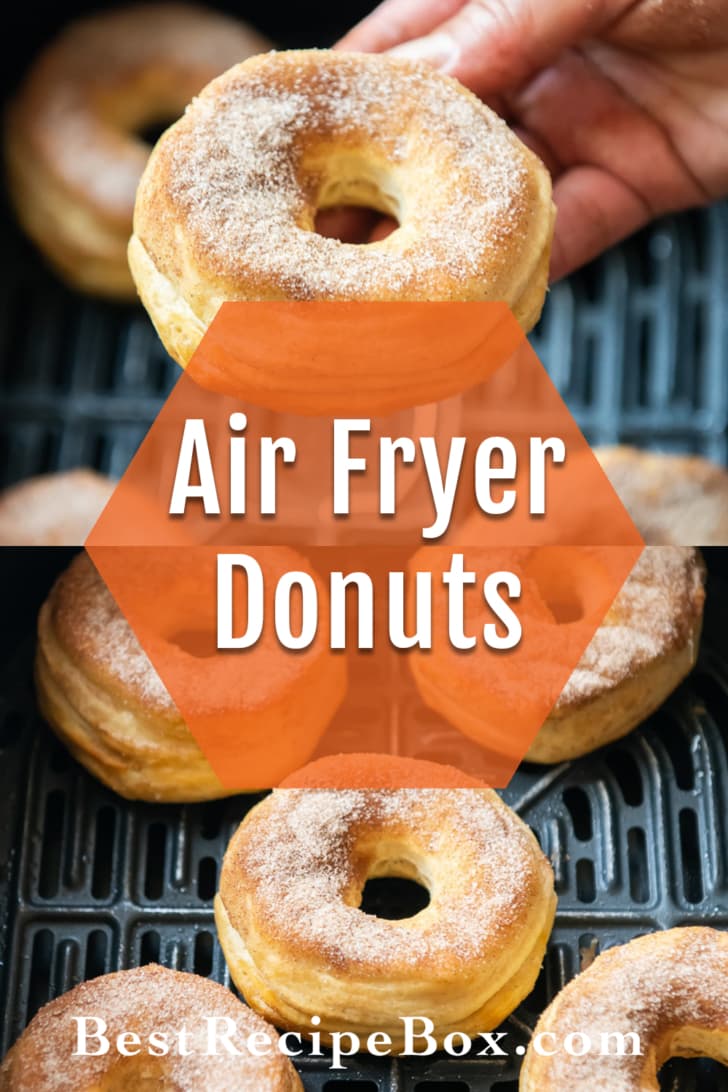 Air Fryer Cinnamon Doughnuts collage