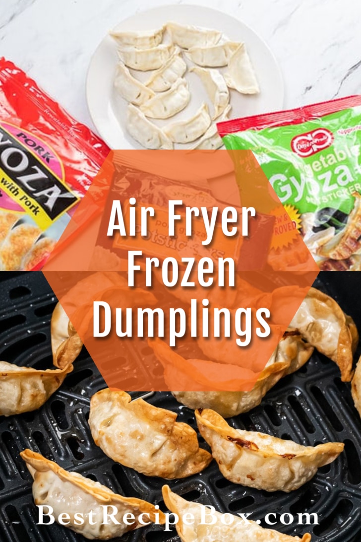 how to Air Fryer Frozen Potstickers collage