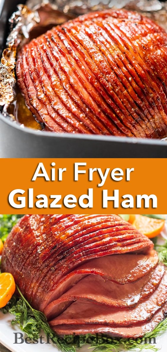 Air Fryer Ham with Brown Sugar Glaze | BestRecipeBox.com