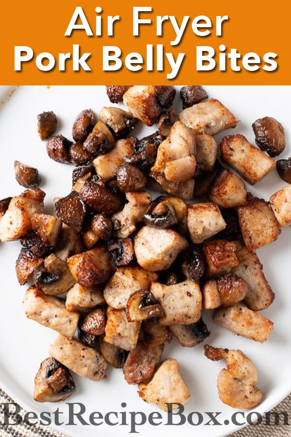 Air Fryer Pork Bites with Mushrooms | @BestRecipeBox