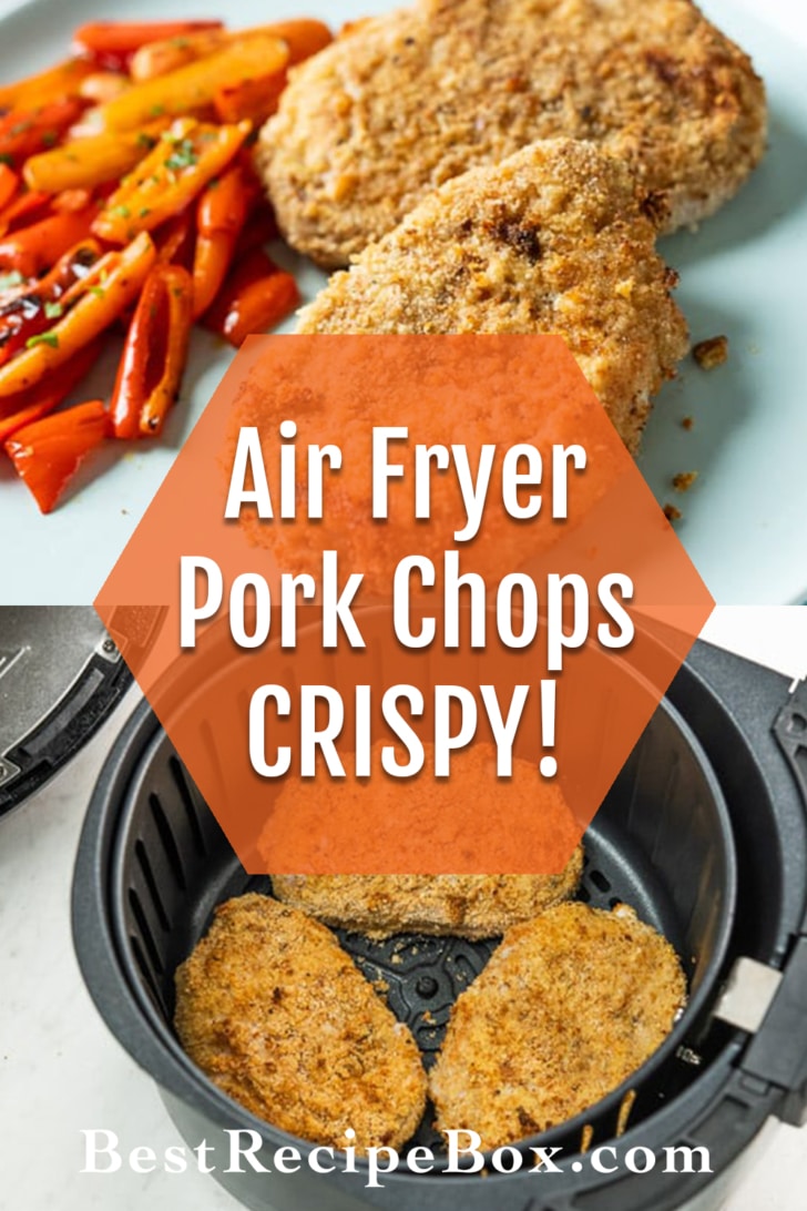 Crispy Air Fryer Breaded Pork Chops Recipe is the best Air Fried Crusted Pork Chop collage