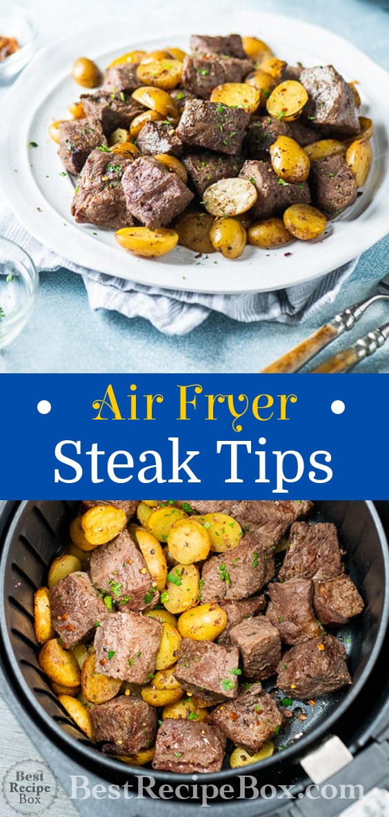 Best Air Fryer Steak Tips Recipe in the Air Fryer. Perfect Keto Steak Bites Dinner! | @bestrecipebox