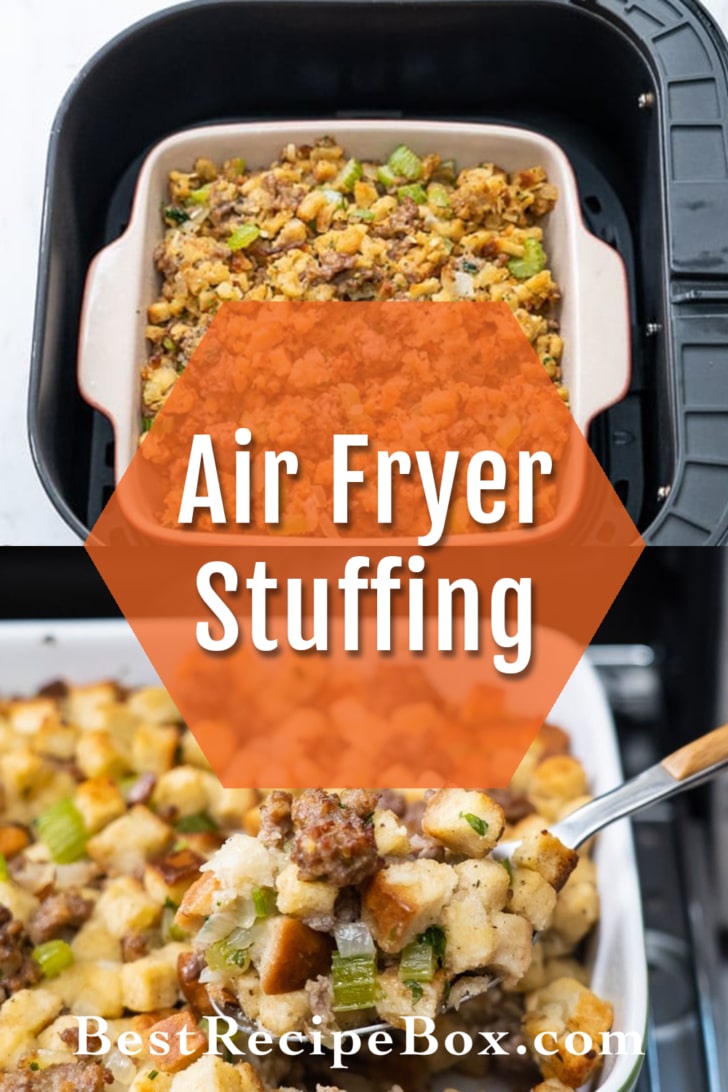 recipe for air Fryer stuffing collage