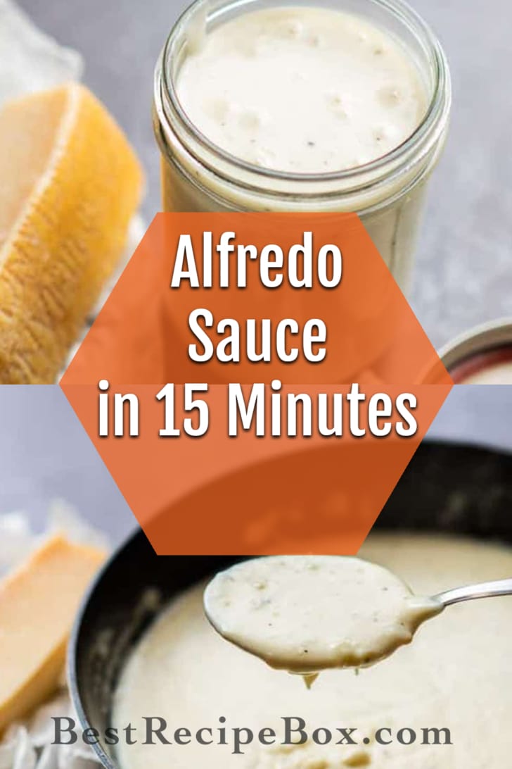 Homemade Alfredo Sauce Recipe and Easy Creamy Garlic Cream Sauce collage