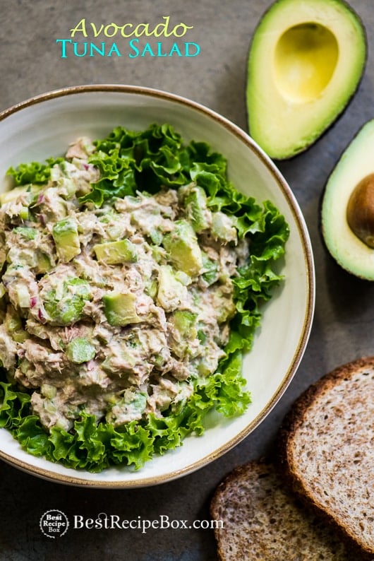 Avocado Tuna Salad Recipe in a bowl