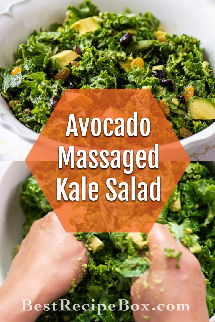 Avocado Massaged Kale Salad and Healthy Kale Salad collage