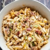 Bacon Ranch Pasta Salad Recipe | BestRecipeBox.com
