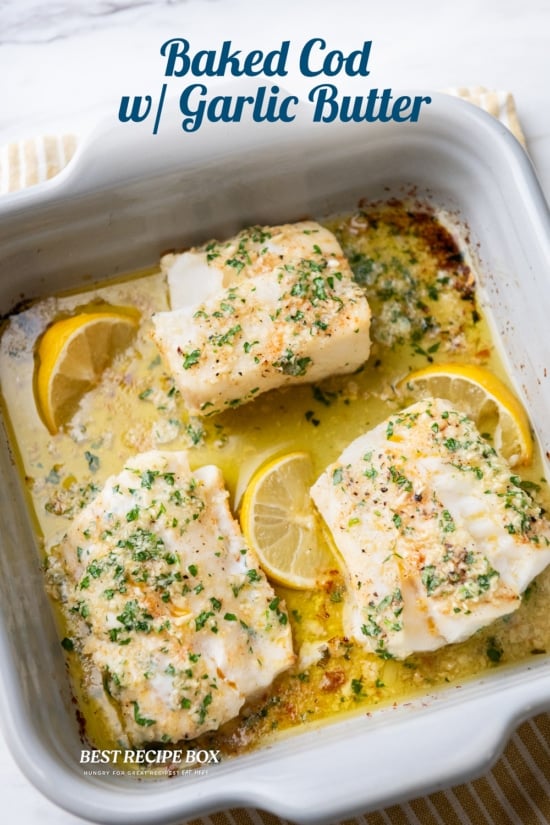 baked cod in baking dish 