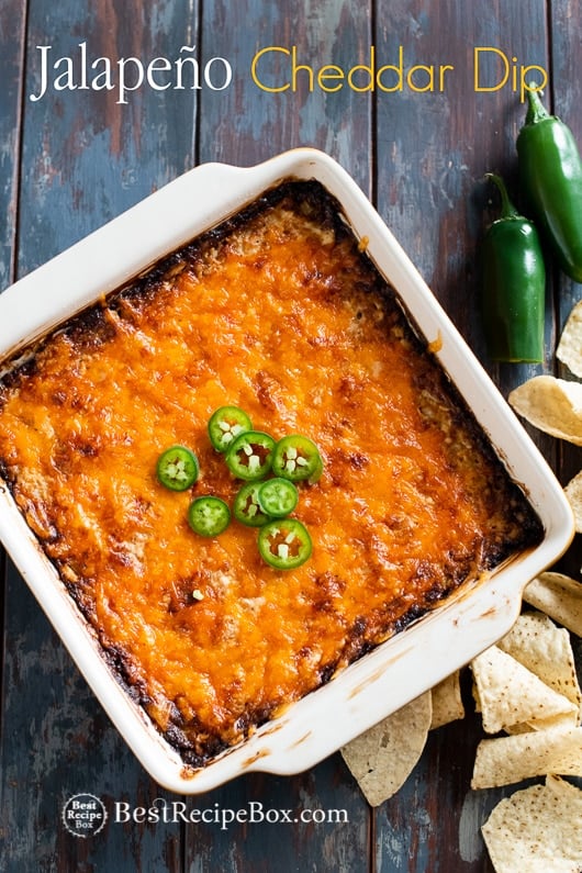 Baked Jalapeno Cheddar Dip Recipe and Best Cheese Dip Recipe in casserole