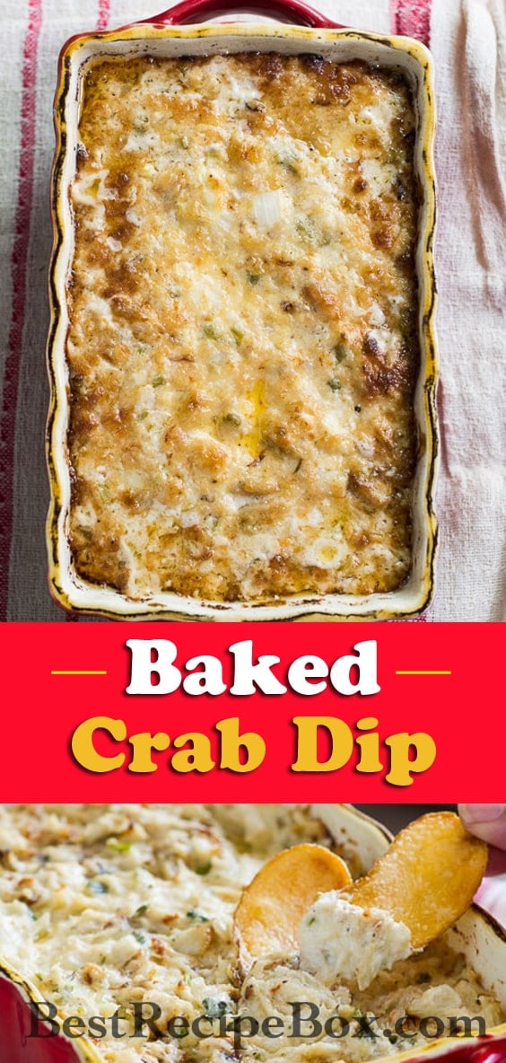 Hot Baked Crab Dip that's hot n' creamy , chunky n' delicious , addicting n' cheesy on BestRecipeBox.com