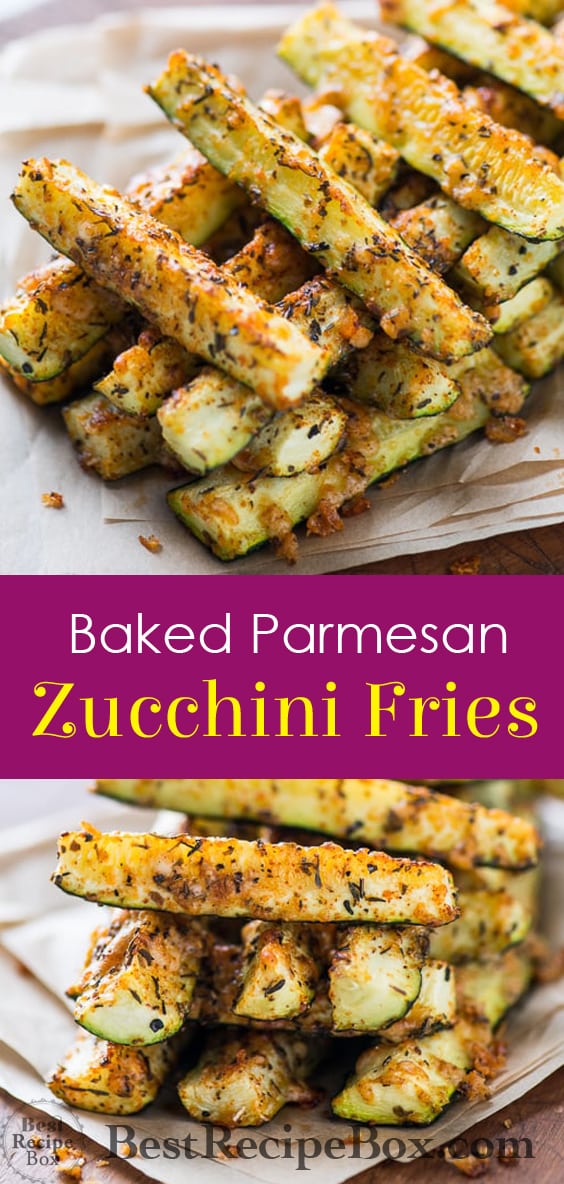 Baked Parmesan Zucchini Fries | @bestrecipebox