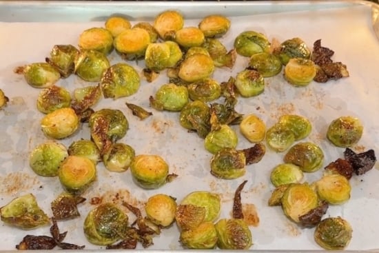 Half baked roasted brussels sprouts