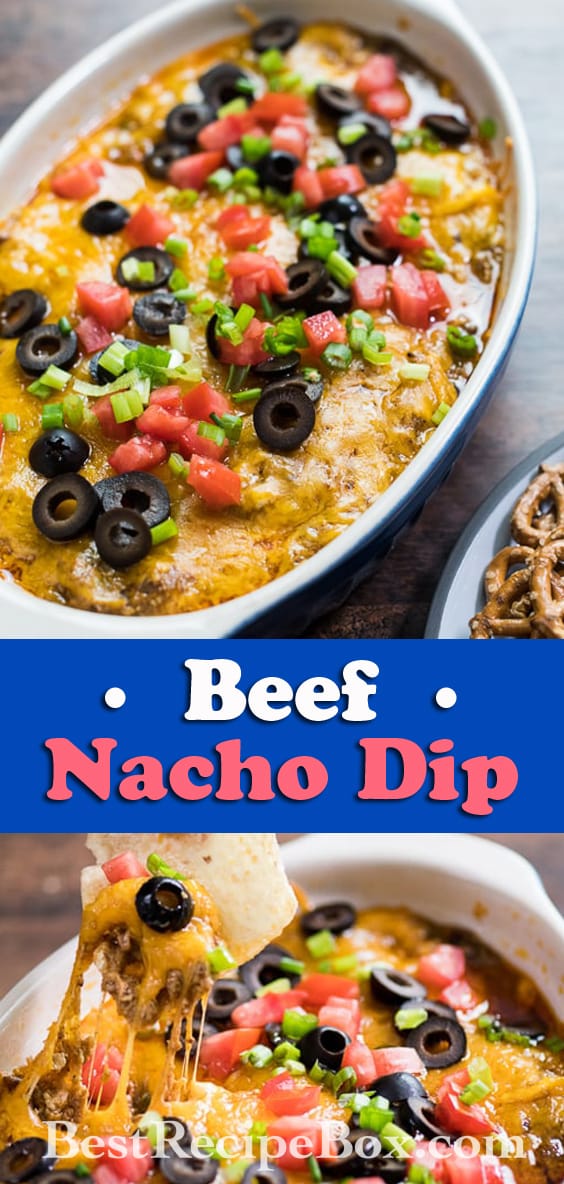 Beef Nacho Cheese Dip Best Appetizer Recipe | @bestrecipebox