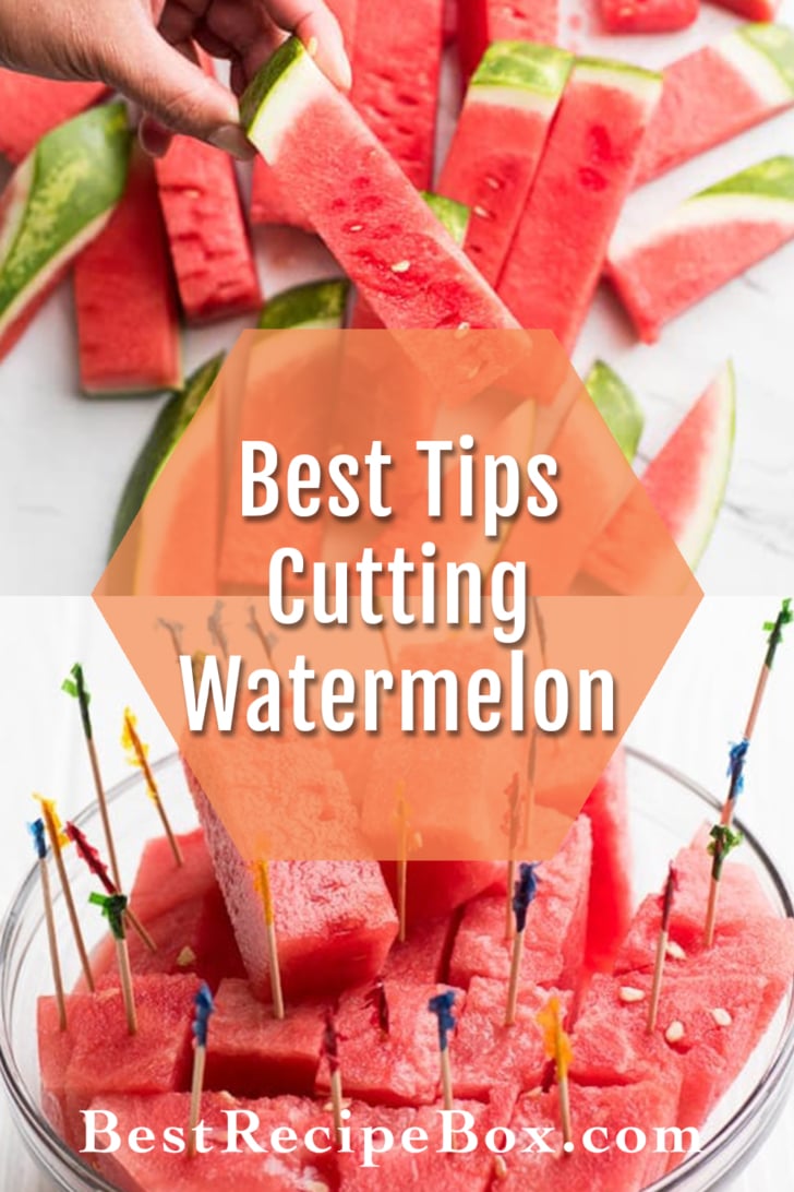 How to Cut Watermelon into Stick collage