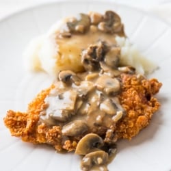 Buttermilk Fried Chicken Recipe with Mushroom Gravy Recipe @bestrecipebox