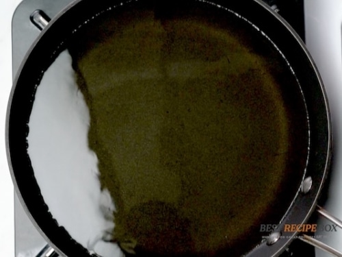 Heating oil in skillet