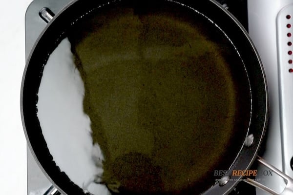 Heating oil in skillet