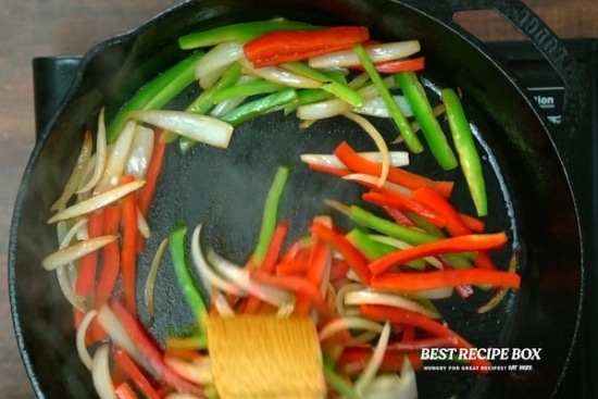 Cooking the veggies in a skillet