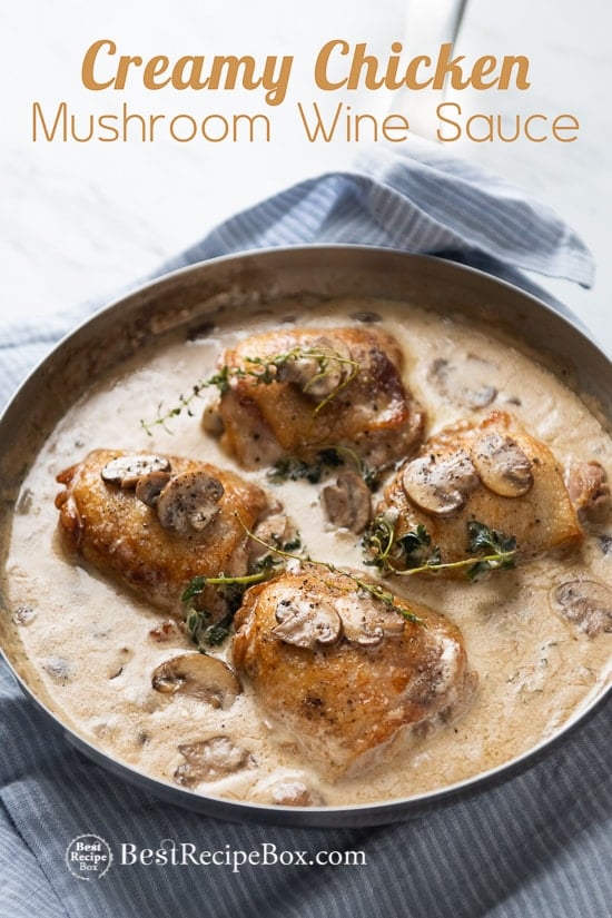 Chicken Mushroom in cooking pan