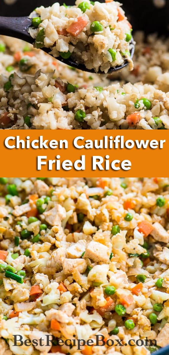 Cauliflower fried Rice Recipe with Chicken that's Healthy and Easy! | @bestrecipebox