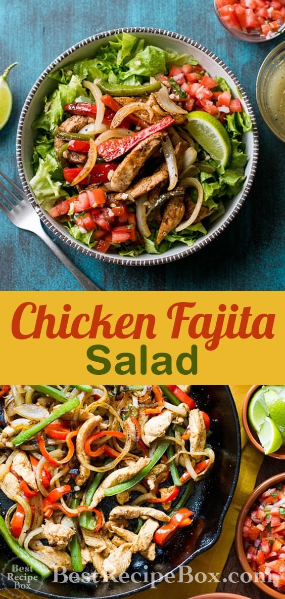 Chicken Fajita Salad Recipe | @bestrecipebox