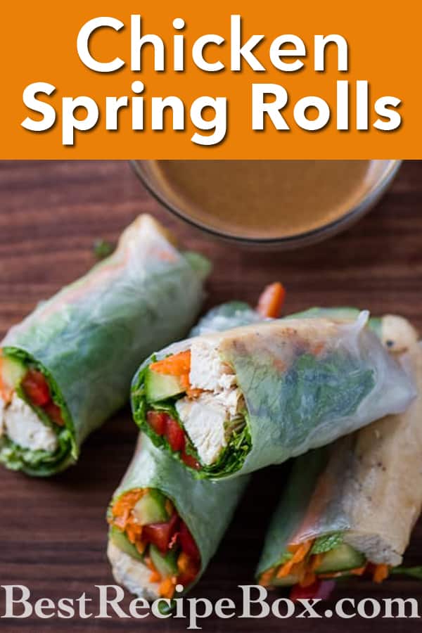 Chicken Spring Rolls Recipe with Peanut Dip Recipe | @bestrecipebox