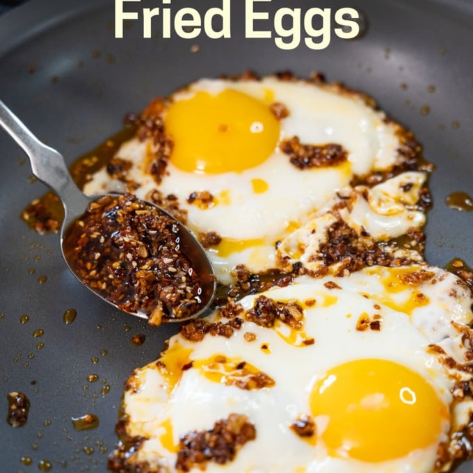 Chili Oil Fried Eggs 10 min with Crunch Chili Crisp Best Recipe Bo