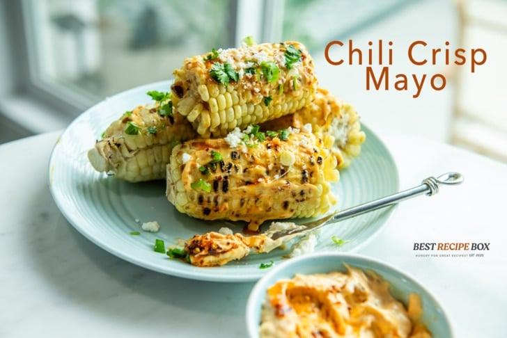 chili crisp mayo on corn