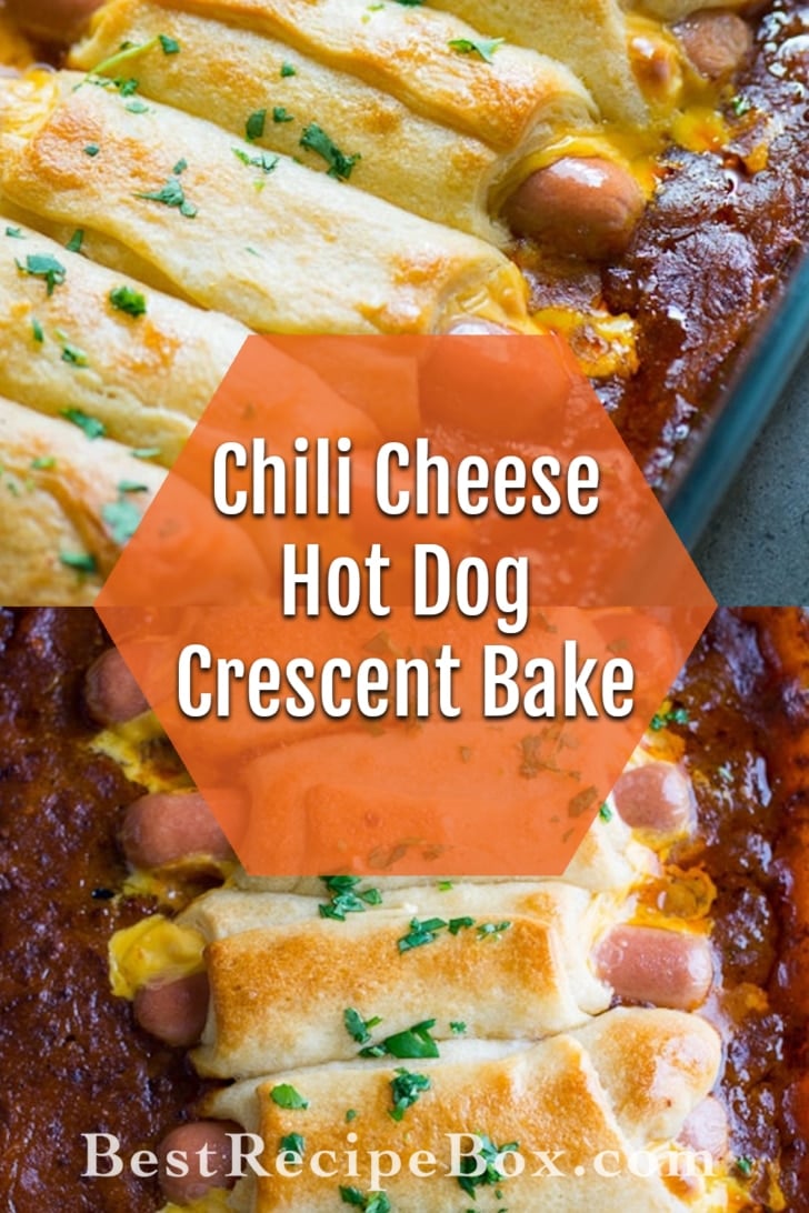 Chili Cheese Hot Dog Bake collage