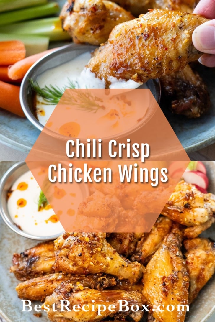 Chili Crunch Chicken Wings recipe collage