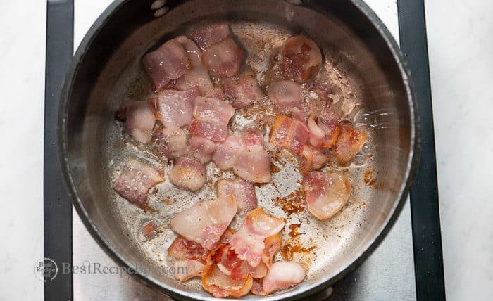 Easy soup recipe with bacon step by step 