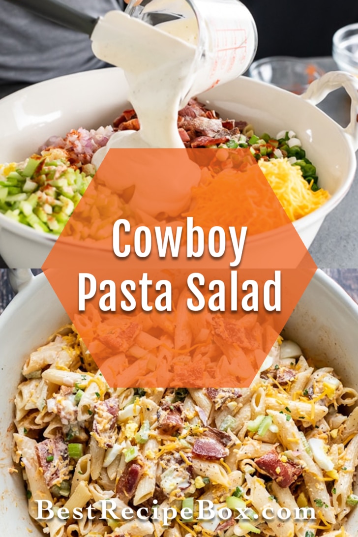 Bacon Ranch Pasta Salad Recipe collage