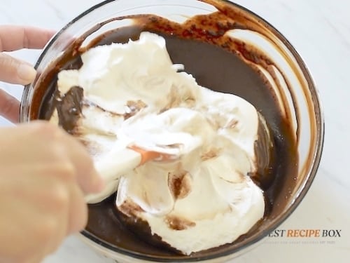 Folding in whipped cream